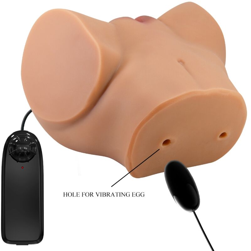 CRAZY BULL - VIBRATEUR EMILIA ASS AVEC VAGIN RÉALISTE ET CHAIR D'ANUS TÉLÉCOMMANDE