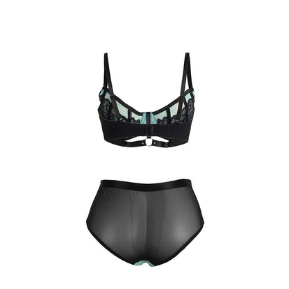 SUBBLIME - 955564 ENSEMBLE SOUTIEN-GORGE À FERMETURE ÉCLAIR EN CUIR VERNI VERT L/XL