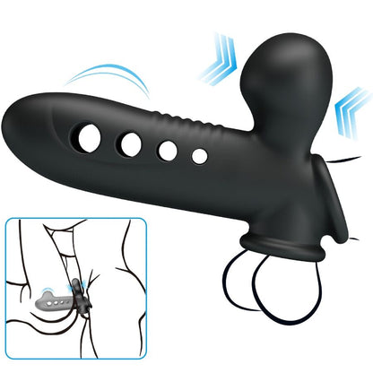 Manchon Pénien Pretty Love Crâne Airbag – Silicone Gonflable Noir