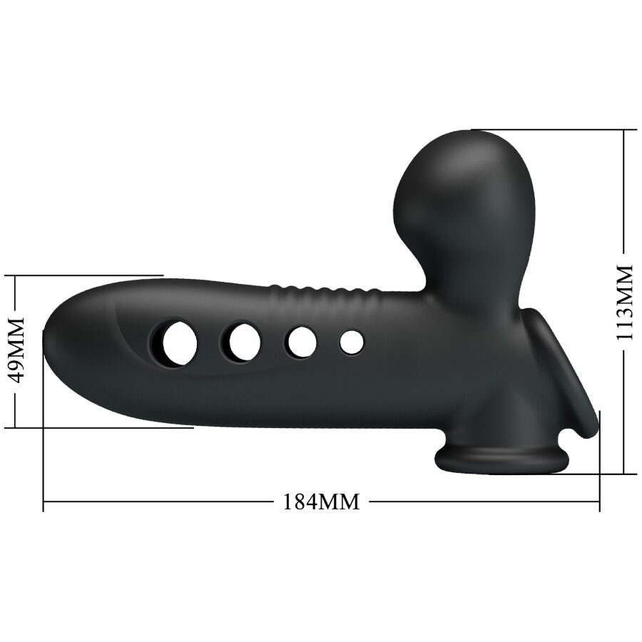Manchon Pénien Pretty Love Crâne Airbag – Silicone Gonflable Noir