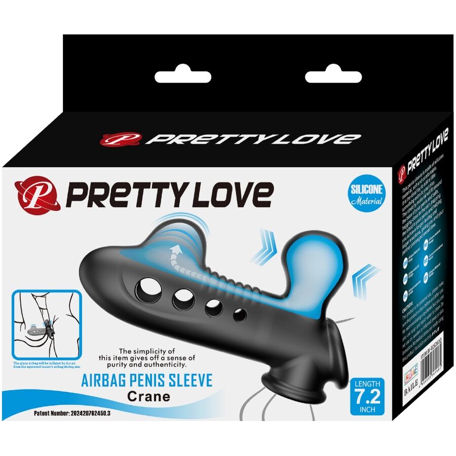 Manchon Pénien Pretty Love Crâne Airbag – Silicone Gonflable Noir
