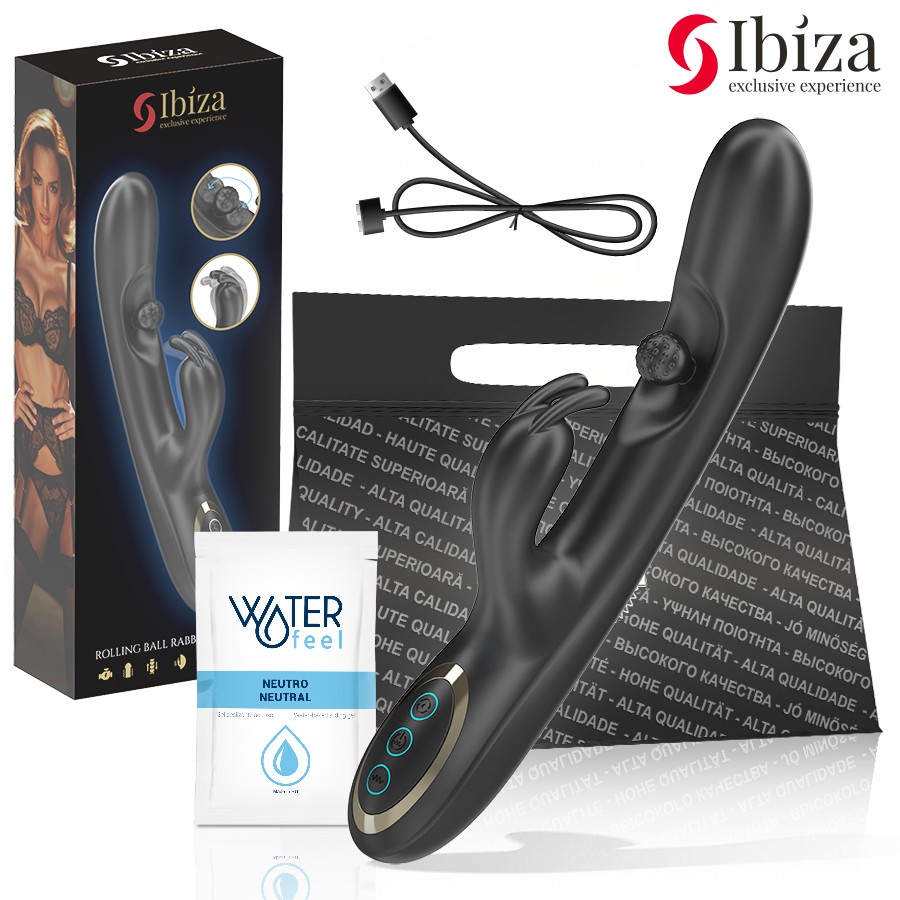 IBIZA - VIBRATEUR RABBIT PUISSANT AVEC PERLE ROULANTE MASSANTE
