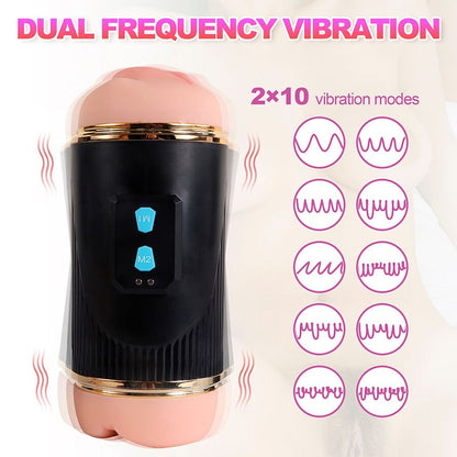 SHEQU - KAY DOUBLE MASTURBATEUR AVEC DOUBLE VIBRATION DE LA BOUCHE ET DU VAGIN