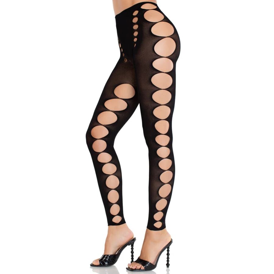 LEG AVENUE - BAS OPAQUES SANS COUTURE ET SANS BRETELLES NOIRS