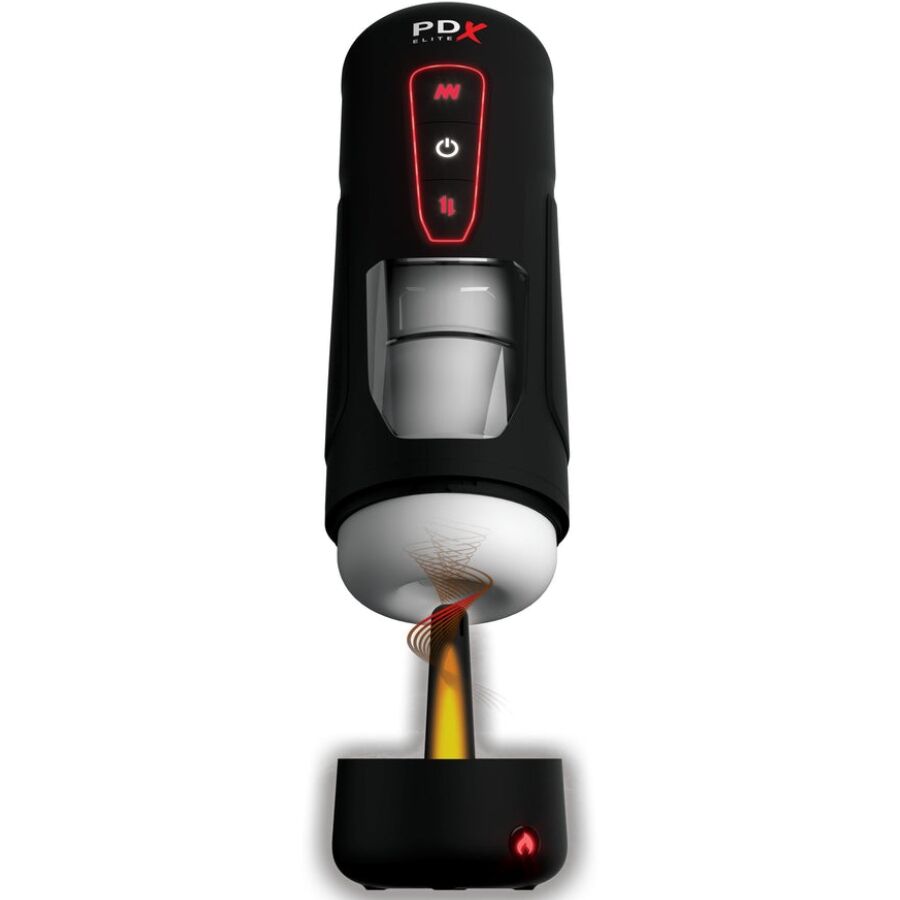 PDX ELITE - MASTURBATEUR AUTOMATIQUE MILK ME HOTTER AVEC VIBRATION À EFFET DE POUSSÉE ET DE CHALEUR