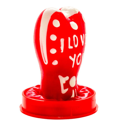 CONDOMERIE - PRÉSERVATIFS FANTAISIE PEINTS À LA MAIN EN FORME DE CŒUR - JE T'AIME MODÈLE 1