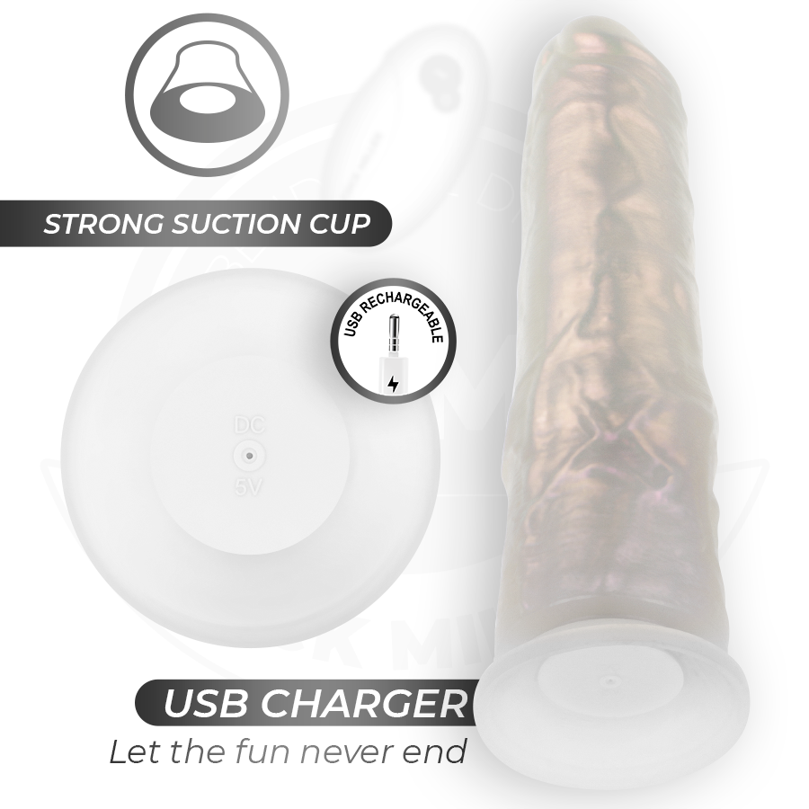 COCK MILLER - GODE AVEC VENTOUSE, LUMIÈRES ET VIBRATIONS AVEC TÉLÉCOMMANDE BLANC 21,5 CM