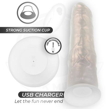 COCK MILLER - GODE AVEC VENTOUSE, LUMIÈRES ET VIBRATIONS AVEC TÉLÉCOMMANDE BLANC 21,5 CM