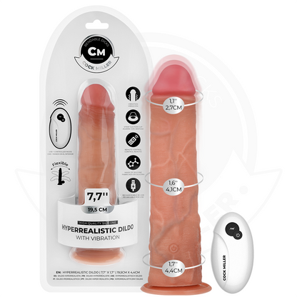 COCK MILLER - GODE RÉALISTE AVEC VENTOUSE ET TÉLÉCOMMANDE VIBRATIONS 19,5 CM