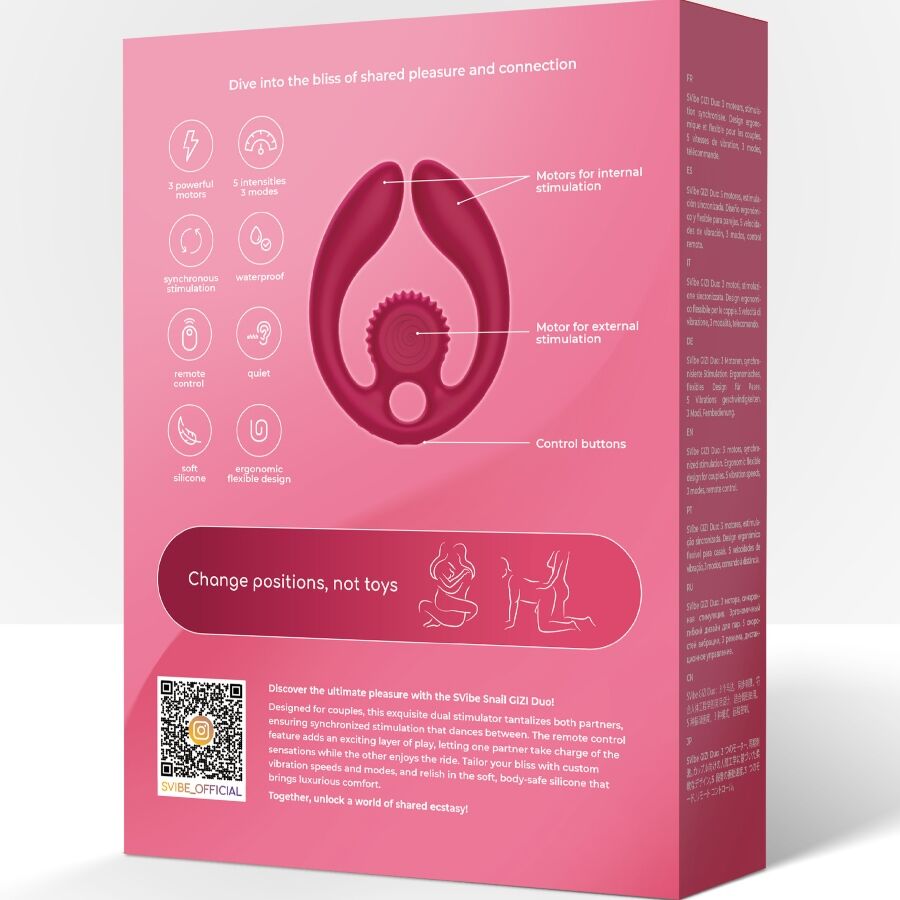 SNAIL VIBE - GIZI DUO STIMULATEUR POUR COUPLES TÉLÉCOMMANDE BOURGOGNE