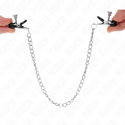 KINK - PINCES À TAMELON CHAÎNE PLATE ARGENT 34 CM