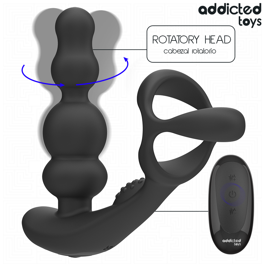 ADDICTED TOYS - MASSEUR DE PROSTATE ROTATIF À TÉLÉCOMMANDE