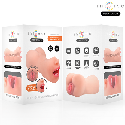 INTENSE DEEP TOUCH - MASTURBATEUR À DOUBLE BOUCHE ET VAGIN RILEY