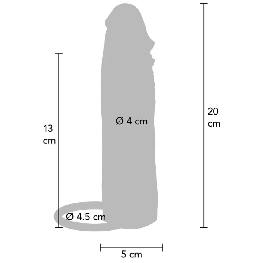 GET REAL - MANCHON PÉNIS EN SILICONE HYDRATANT CARAMEL 20 CM