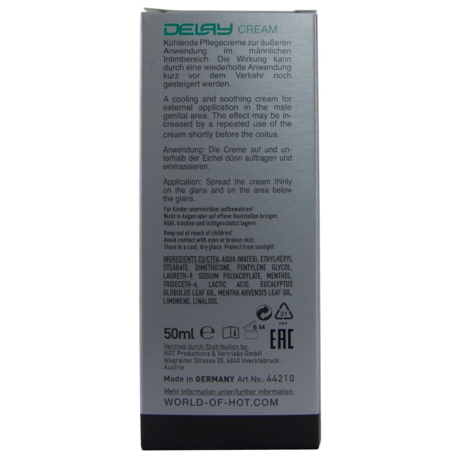 HOT - CRÈME RETARDANTE 50 ML