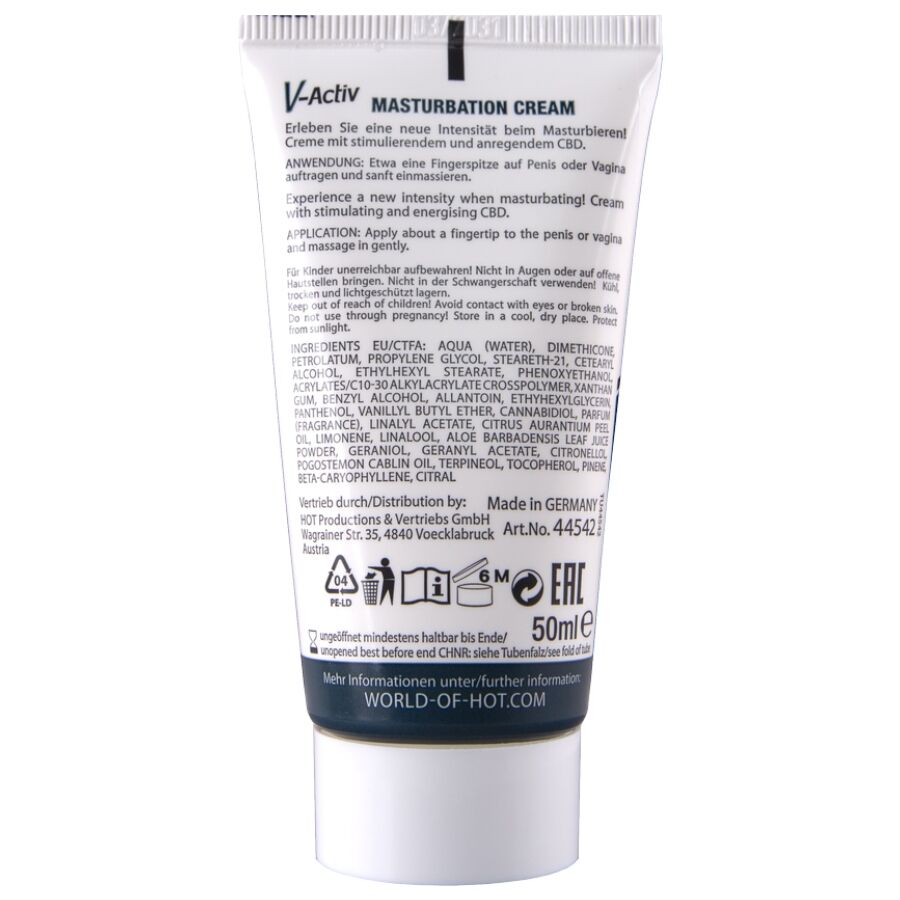 HOT - CRÈME DE MASTURBATION CHAUDE AU CBD UNISEXE 100 ML