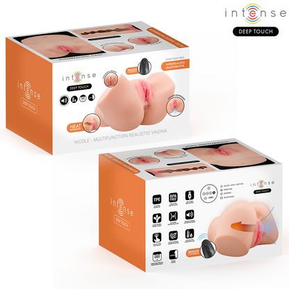 INTENSE DEEP TOUCH - MASTURBATEUR VAGINAL NICOLE AVEC EFFETS DE SUCCION, DE CHALEUR, DE VIBRATION ET VOCAUX, AVEC TÉLÉCOMMANDE, 5,3 KG