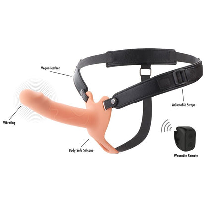 HIDDEN DESIRE - INFERNO MANCHON PÉNIS VIBRANT AVEC STRAP-ON 16 CM