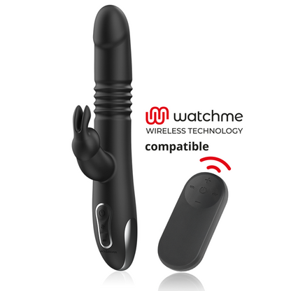 BLACK&SILVER - KENJI VIBROMASSEUR RABBIT UP & DOWN + TÉLÉCOMMANDE WATCHME