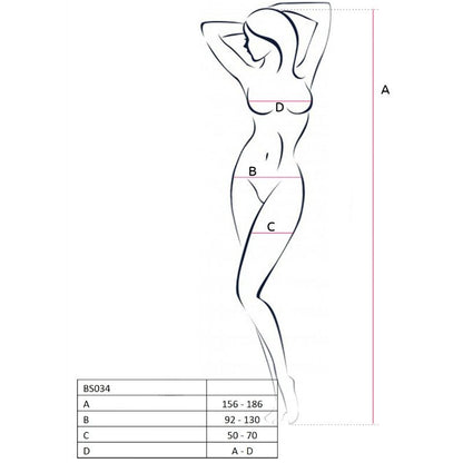 PASSION - FEMME BS034 BODYSTOCKING ROUGE TAILLE UNIQUE