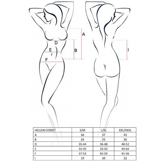 PASSION - FEMME HELLEN CORSET NOIR TAILLE L/XL