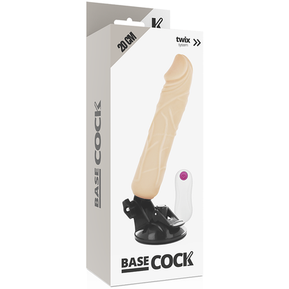 BASECOCK - VIBRATEUR RÉALISTE TÉLÉCOMMANDE NOIR 20 CM -O- 4 CM