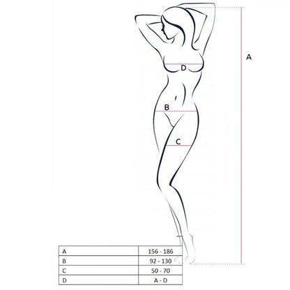 PASSION - FEMME BS049 BODYSTOCKING NOIR TAILLE UNIQUE