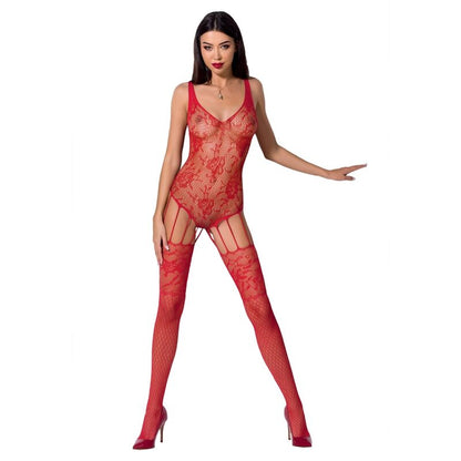 PASSION - WOMAN BS074 BODYSTOCKING TAILLE UNIQUE ROUGE