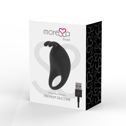 Anneau Vibrant Moressa Brad – Silicone Premium Rechargeable Noir